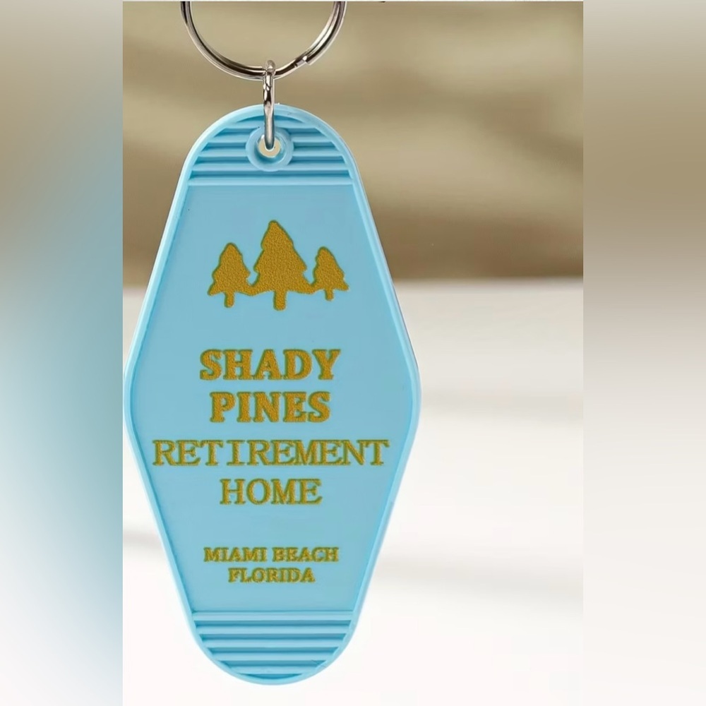 Shady Pines Keychain – Golden Girls Inspired Retro Motel Tag